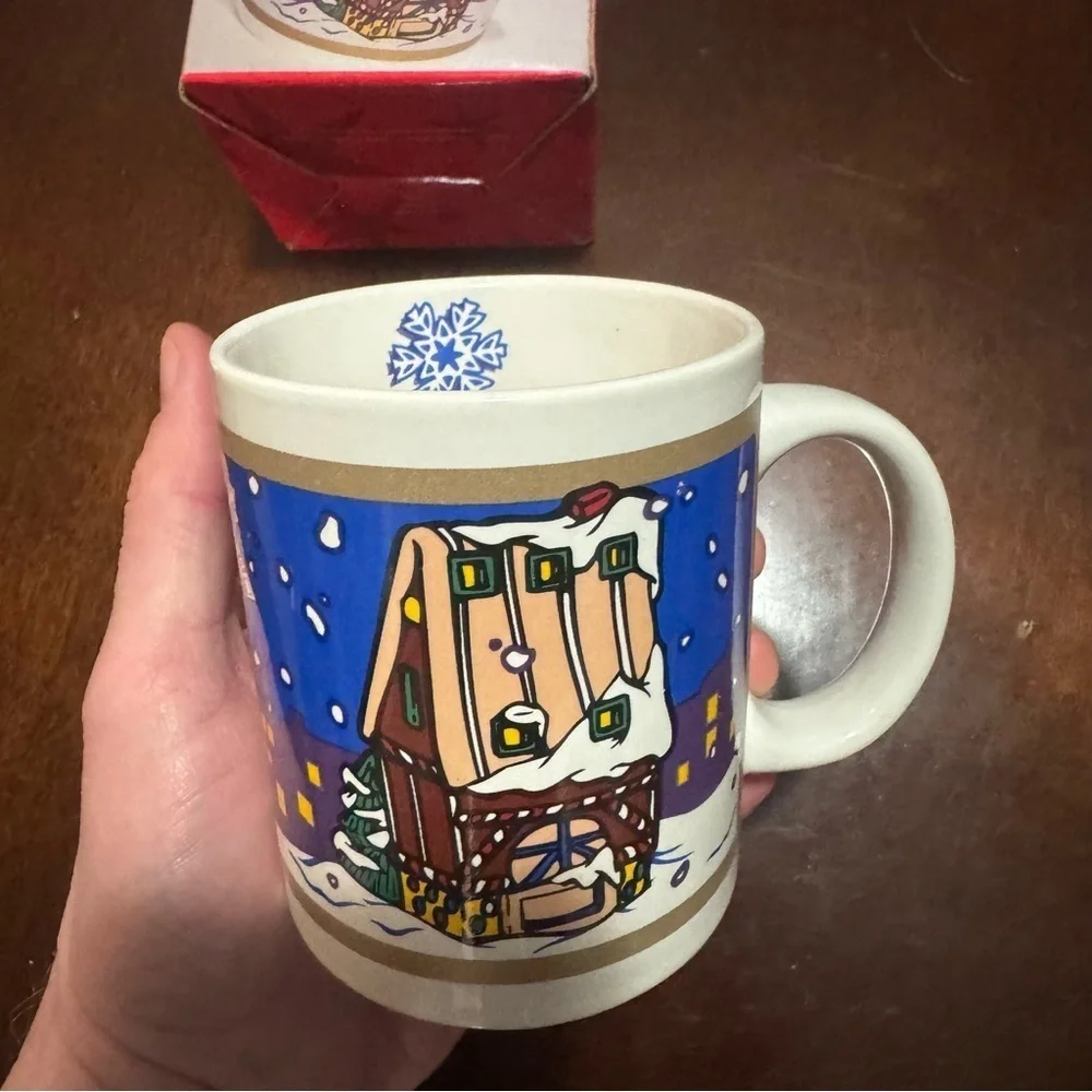 Vtg 90s Gingerbread Mug Celebrate The Season Christmas Holiday Winter Cup 1996